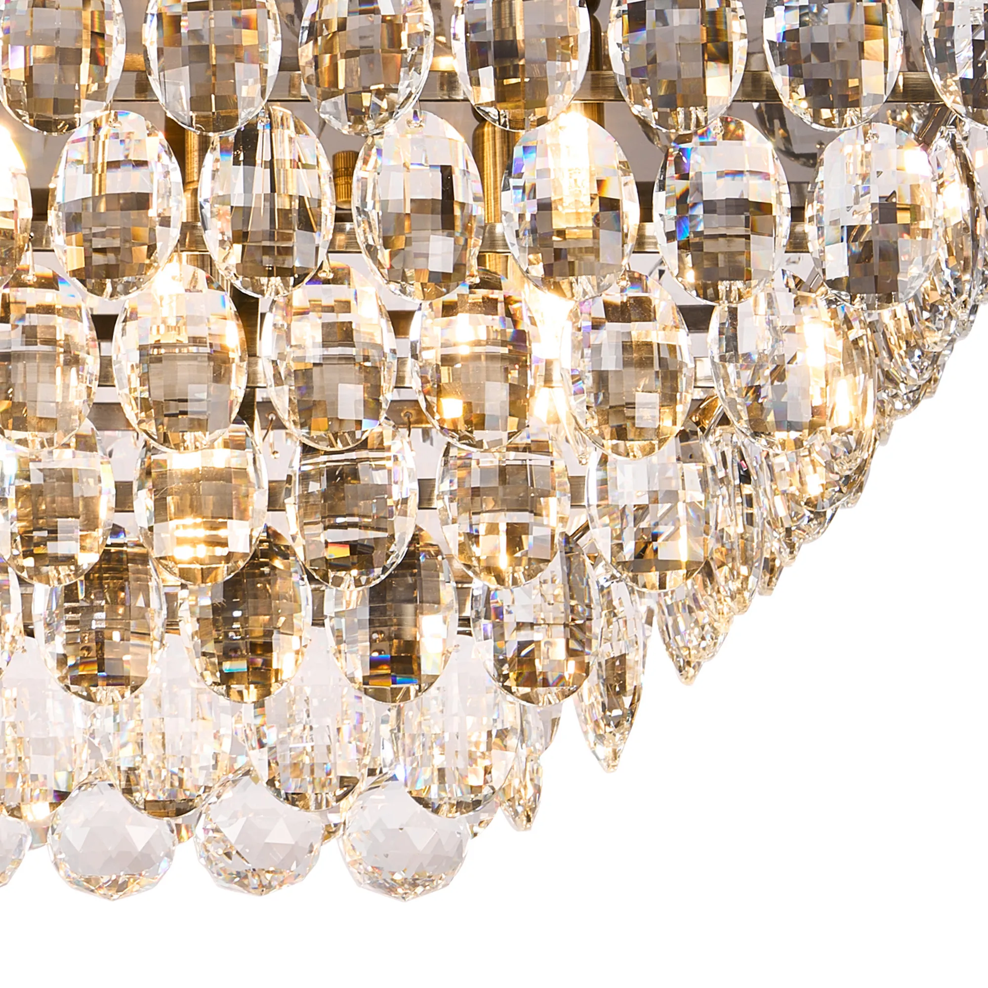 Coniston Linear Flush Ceiling 11 Light (21.8kg) Antique Brass IL32827AB  Diyas Coniston Antique Brass